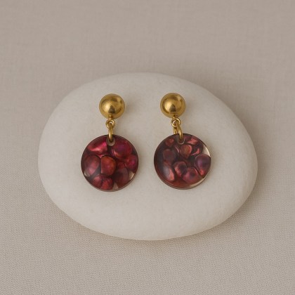 Σκουλαρίκια με ημιπολύτιμους λίθους με φυσικά νερά