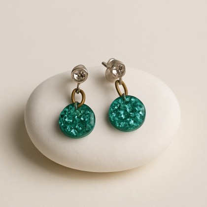 Σκουλαρίκια με πετρόλ ημιπολύτιμους λίθους