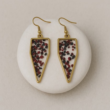 Χειροποίητα σκουλαρίκια με φυσικές πολύχρωμες πέτρες